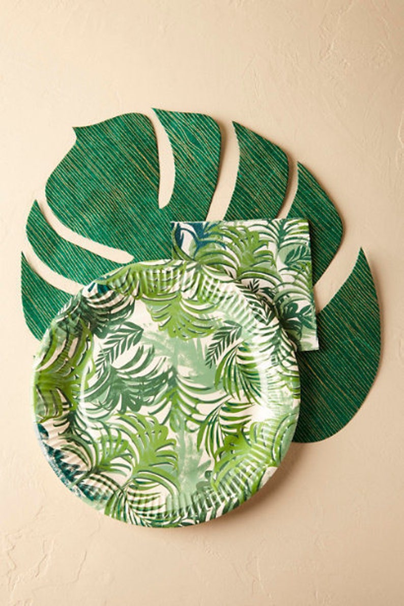 20x Jungle Theme Leaf Napkins Cocktail Napkin Tropical Etsy Australia