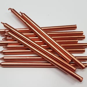 12 x Rose Gold Candles, cake candles, Rose Gold decor, gold candles, birthday candles, cake candles, cake topper, 1st birthday, cake bunting