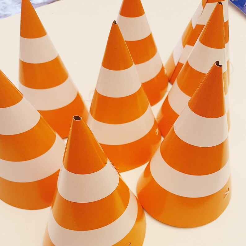 Traffic cone party hats Construction party construction theme Etsy