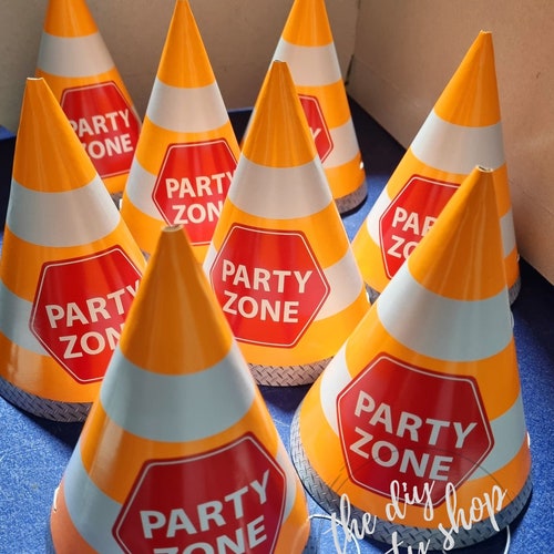 Traffic Cone Party Hats Construction 