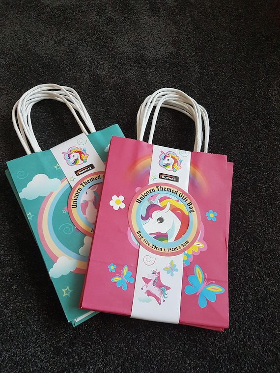4x unicorn party treat bags loot bags unicorn theme girls etsy
