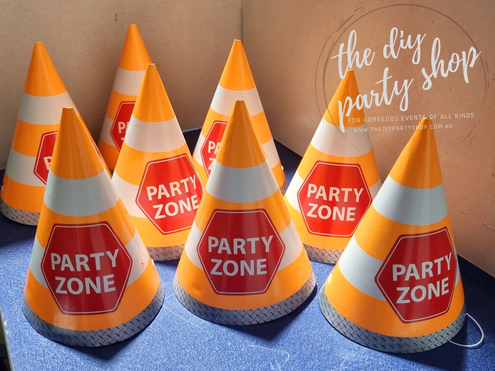Traffic Cone Party Hats Construction Party Construction Theme Etsy