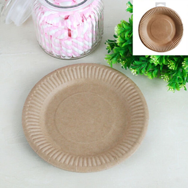 12 X Kraft Paper Plates Biodegradable Paper Party Plate Etsy Australia