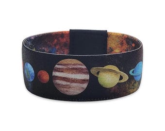 Solar System , Elastic Wristband, Bracelet, Soft Friendship  Wrist band, Reversable bracelet