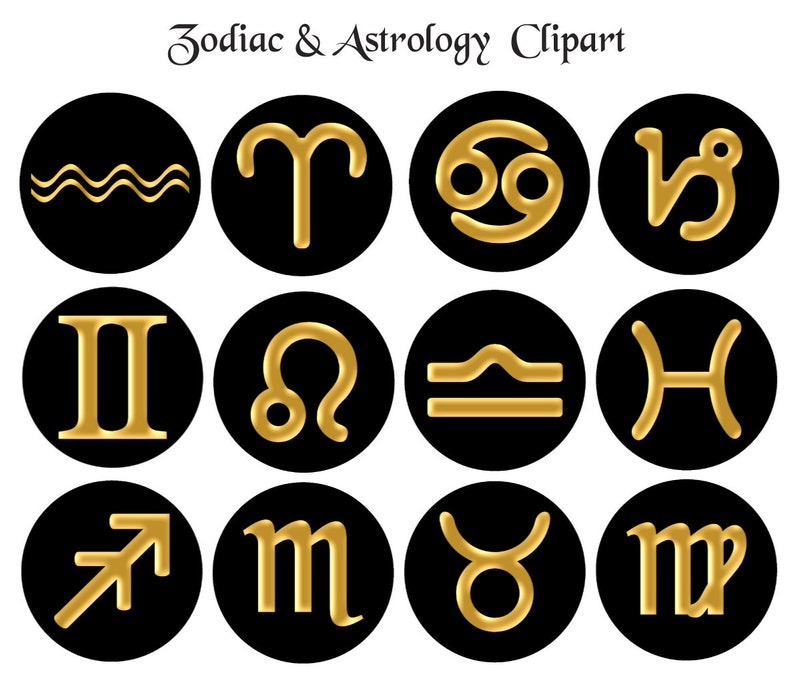 Zodiac & Astrology Clip Art24 Individual Png Files INSTANT Etsy