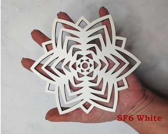 Large 5 inch Wooden Snowflake Ornament