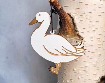 White Duck Ornament by Red Maple Run