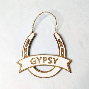 Personalized Horseshoe Wooden Christmas Ornament
