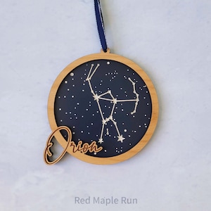 ORION Constellation - Zodiac Ornament- Wooden Christmas Ornament - with optional personal message on back.