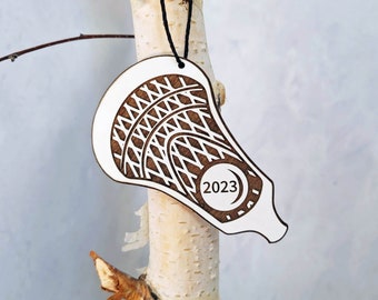 Lacrosse Wooden Ornament- Lacrosse Gift- Lacrosse Coach Gift- Lacrosse Christmas Ornament