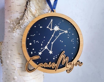 Canis Major Ornament: Sternbild Sirius, Holz Sternzeichen