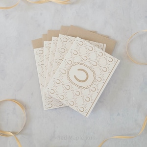 Ruiternotitiekaarten - Set van 5 met kraft-enveloppen