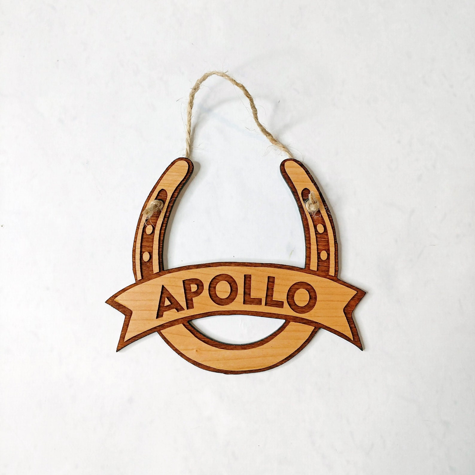 Personalized Horseshoe Wooden Christmas Ornament Etsy