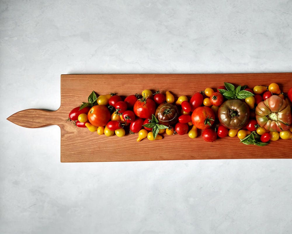 42 Inch Extra Large Wooden Serving Platter Cheese Board In Cherry 42 Inch Extra Large Wooden Serving Platter Cheese Board In Cherry By Red Maple Run Cutting Gift For Foodie