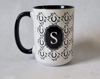 Monogram ruitermok - zwart-wit