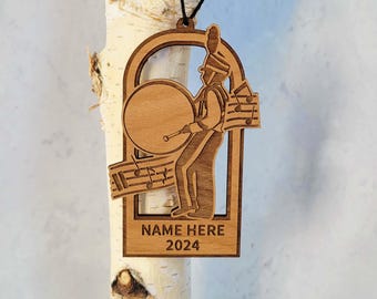 PERSONALIZED BASS DRUM Marching Band Ornament- Drummer Gift- Custom Drum Ornament