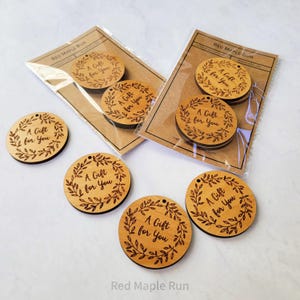 Set van 4 cadeaukaartjes voor cirkelkransen - Tags voor een cadeau voor jou - Gepersonaliseerde cadeaukaartjes - Herbruikbare cadeaukaartjes