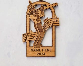 PERSONALIZED TROMBONE Marching Band Ornament- Trombone Gift- Custom Trombone Ornament