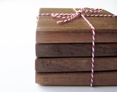 ON SALE 50% OFF- Reclaimed Walnut Wood Coasters- set of 4