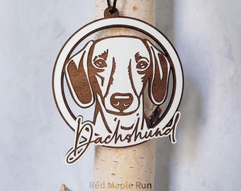 Personalisierte Dackel Ornament aus Holz: Geschenk für Hundeliebhaber