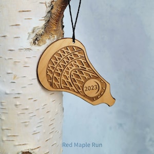Lacrosse Wooden Ornament- Lacrosse Gift- Lacrosse Coach Gift- Lacrosse Christmas Ornament