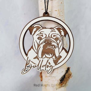 Personalisierte Bulldogge Holz Ornament - Hunde Liebhaber Geschenk
