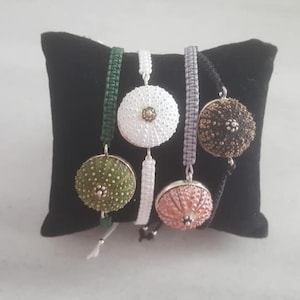 A Silver 925 macrame knitting sea urchin (20mm) bracelet.