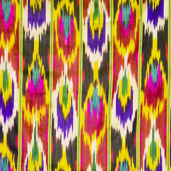 Vintage fait main 100 % soie ikat tissu tissu ikat de Khan-Atlas de l’Ouzbékistan < 8020 > db54f2 Vintage fait main 100 % soie ikat tissu tissu ikat de Khan-Atlas de l’Ouzbékistan < 8020 > db54f2