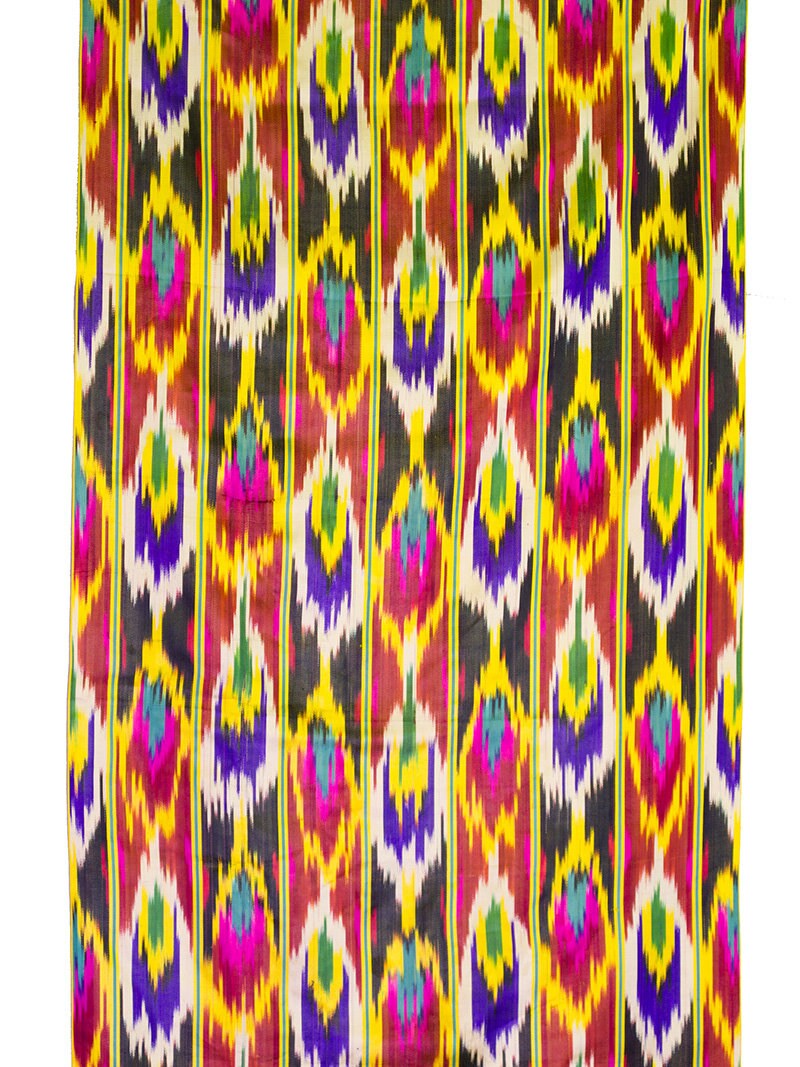 Vintage fait main 100 % soie ikat tissu de Khan-Atlas de l’Ouzbékistan < 8020 > Vintage fait main 100 % soie ikat tissu tissu ikat de Khan-Atlas de l’Ouzbékistan < 8020 > db54f2