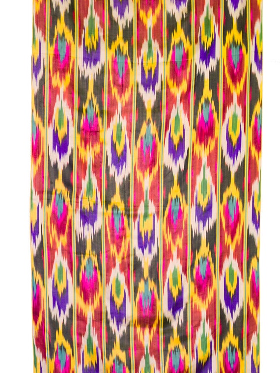 Vintage fait main 100 % soie ikat tissu tissu ikat de Khan-Atlas de l’Ouzbékistan < 8020 > db54f2 Vintage fait main 100 % soie ikat tissu tissu ikat de Khan-Atlas de l’Ouzbékistan < 8020 > db54f2
