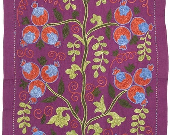 Amazing antique design handmade silk suzani from Uzbekistan 186