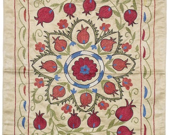 Amazing antique design handmade silk suzani from Uzbekistan 356
