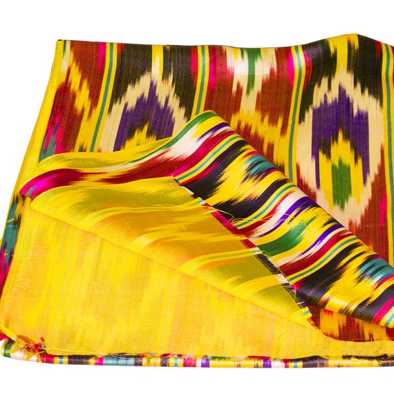 Vintage fait main 100 % soie ikat tissu tissu ikat de Khan-Atlas de l’Ouzbékistan < 8020 > db54f2 Vintage fait main 100 % soie ikat tissu tissu ikat de Khan-Atlas de l’Ouzbékistan < 8020 > db54f2