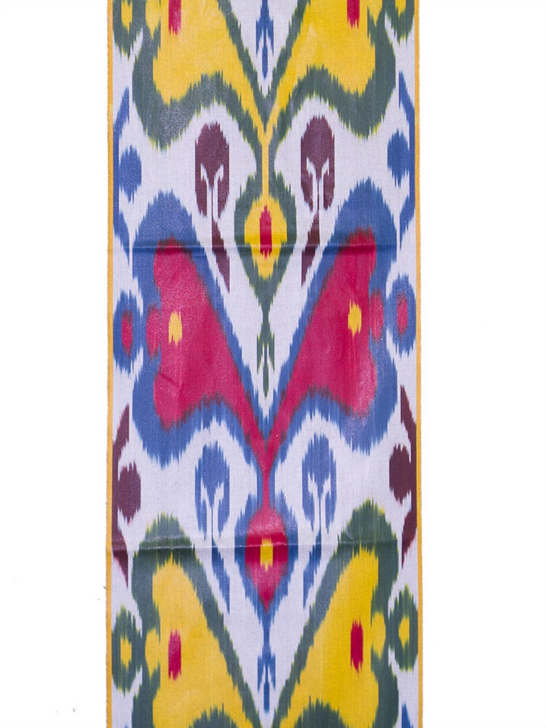 Exclusive Silk Cotton Ikat Fabric From Uzbekistan 50 Etsy