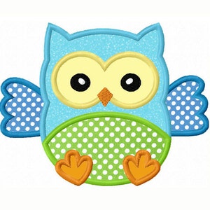 Baby Owl Applique,Owl Embroidery,Machine Embroidery Design NO:0076