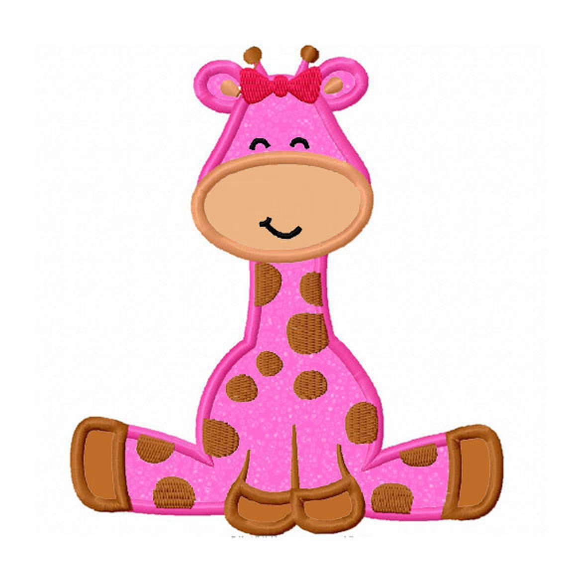 Girl Giraffe Baby Applique Machine Embroidery Design NO0163 Etsy