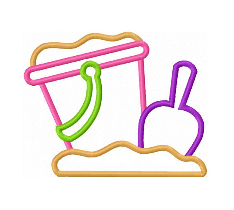 Beach Bucket Applique Machine Embroidery Design NO0178 Etsy