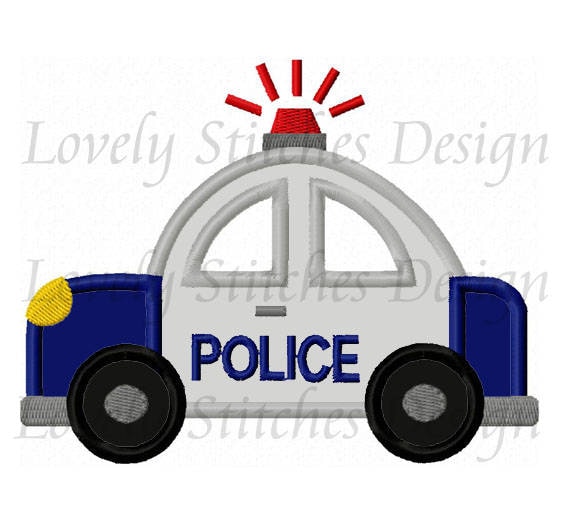 Police Car Applique Machine Embroidery Design NO:6068