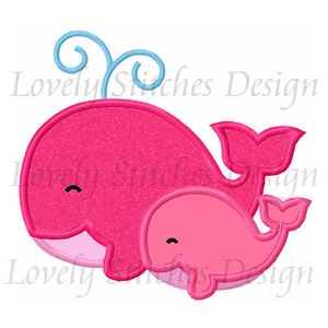 Whale Applique,Baby Whale Embroidery,Mothers day Embroidery,Machine Embroidery Design NO:1318