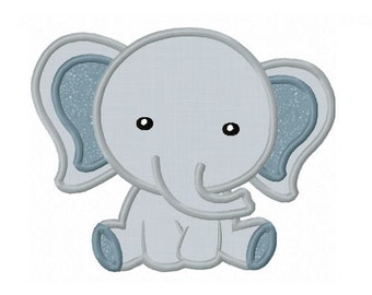 Elefante bebé apliques bordado de máquina de diseño NO: 0155