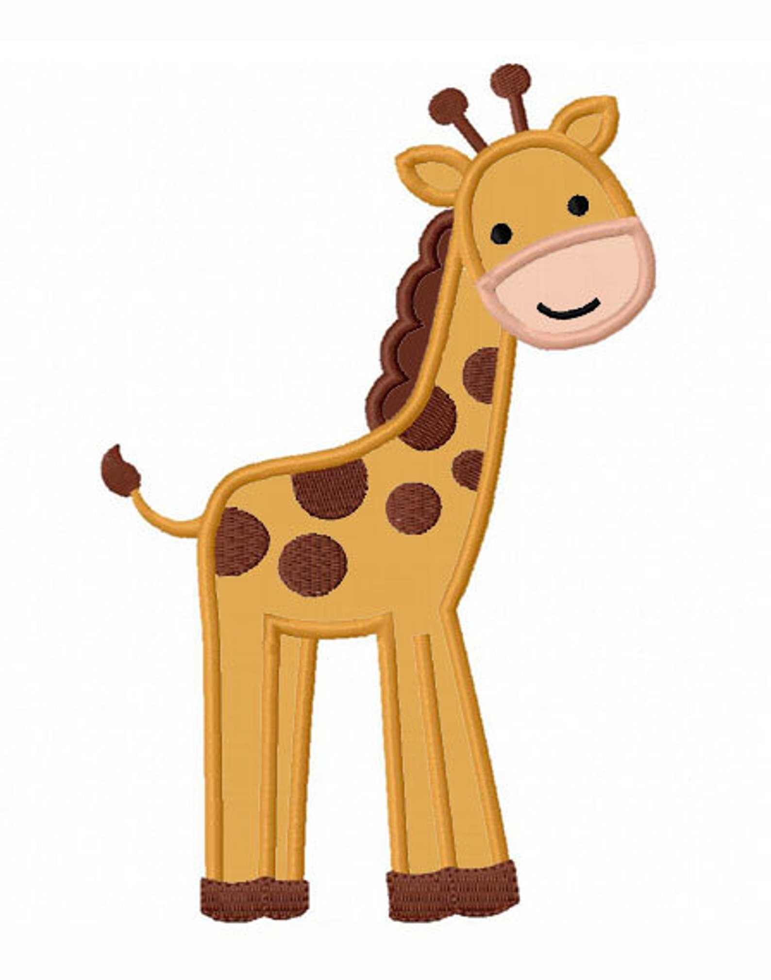 Giraffe Applique Machine Embroidery Design NO0075 Etsy