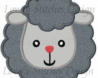 Sheep Face Applique Machine Embroidery Design NO:0288