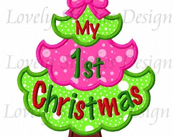 My 1st Christmas Applique Machine Embroidery Design NO:0474