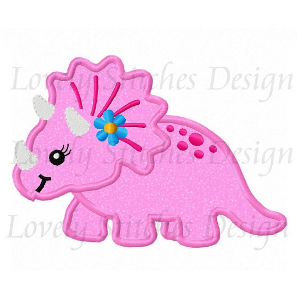 Girl dinosaur Applique Machine Embroidery Design NO:0516