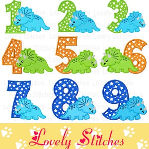 Dinosaur Numbers Applique,Dinosaur Embroidery,Birthday Dinosaur Applique,Machine Embroidery Design,Embroidery File