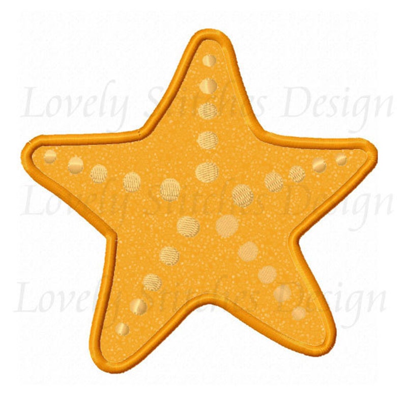 Summer Starfish Applique Machine Embroidery Design NO0552 Etsy