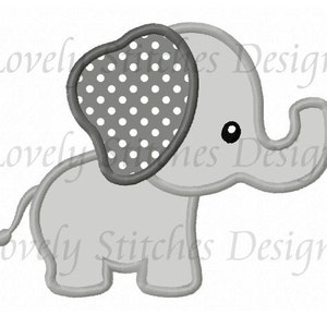 Cute Animal Elephant Applique Machine Embroidery Design NO:0539