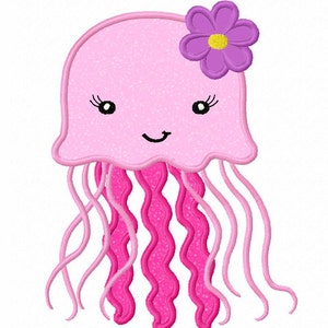 Girl Jellyfish Applique,Jellyfish embroidery,Machine Embroidery Design NO:0039