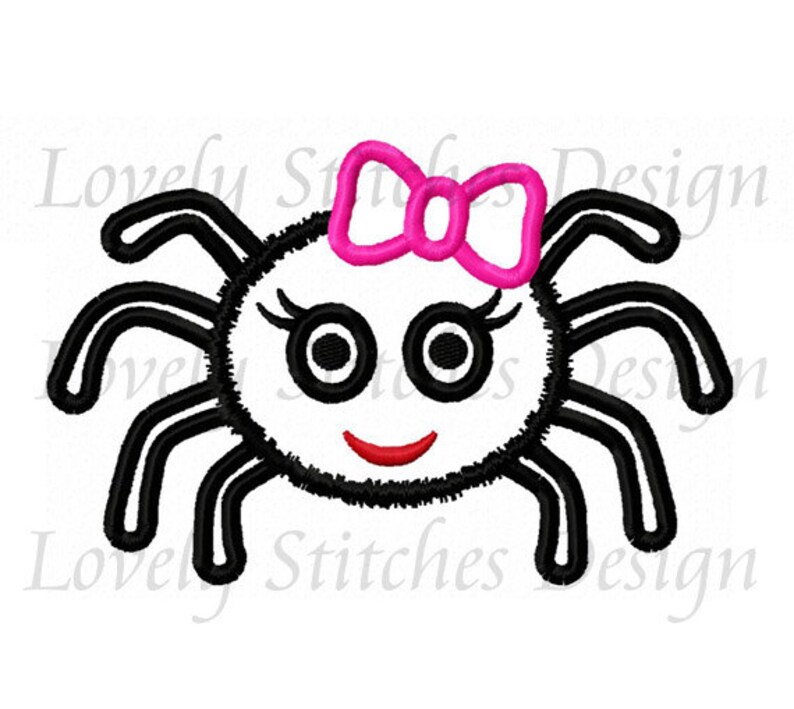 Halloween Girl Spider Applique Machine Embroidery Design Etsy
