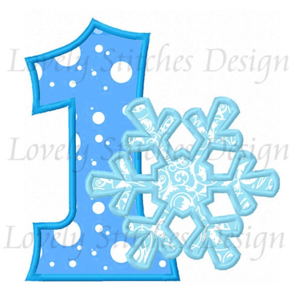 Snowflake Number 1 Applique Machine Embroidery Design NO:0478